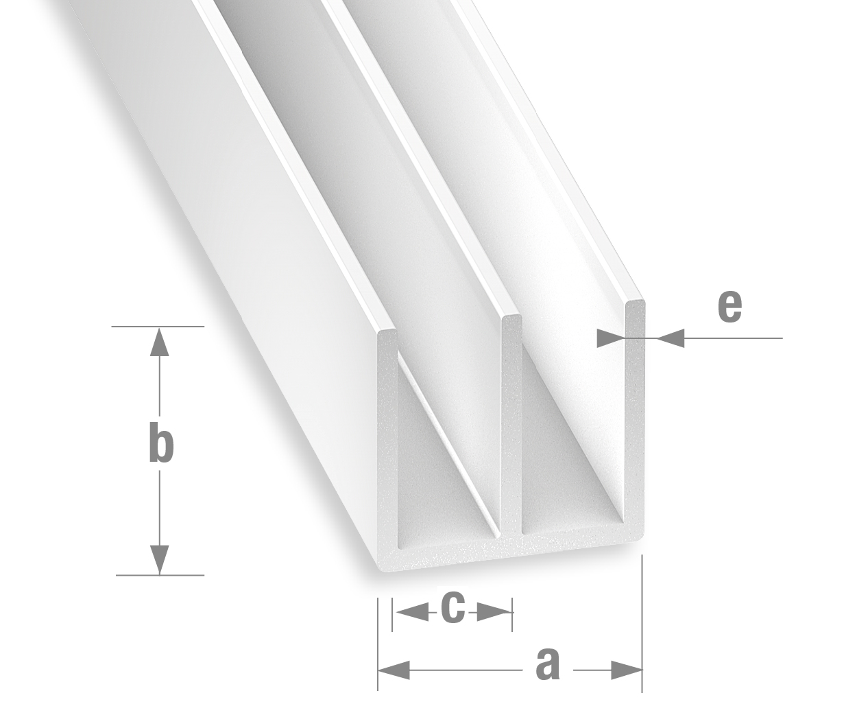 Profile-PVC/Sortiment-PVC-Klassik/Doppel-U-profil-Weiss