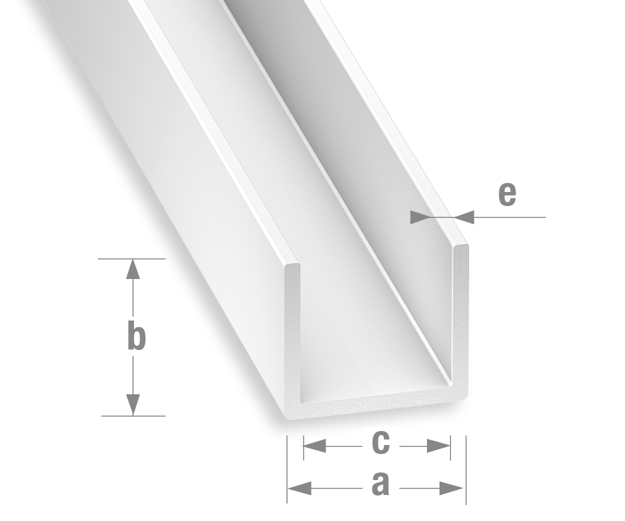 Profilé U PVC blanc 10 x 12 x 10 mm, 2,60 m